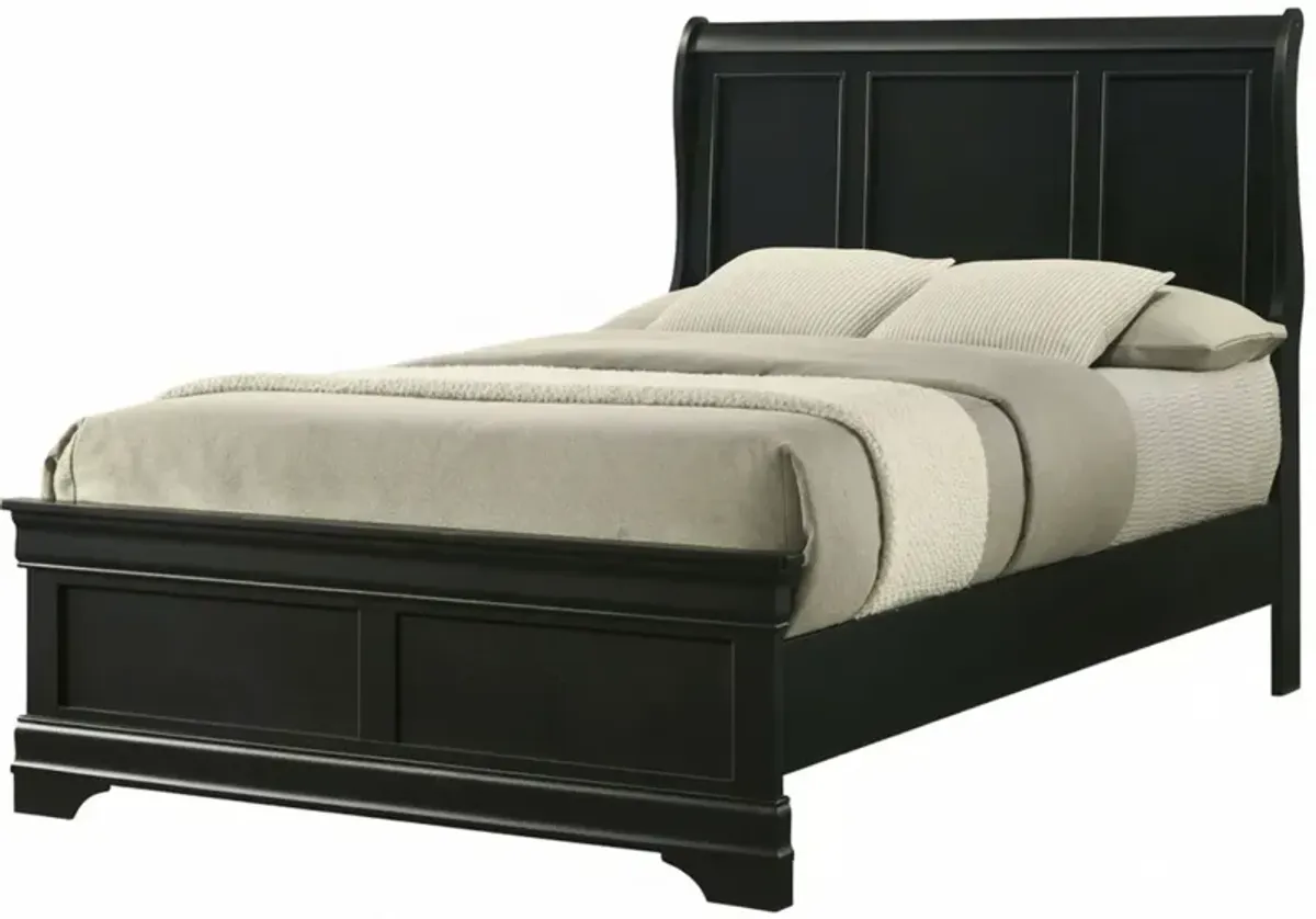Lifestyle 0393A Antique Black Twin Panel Bed