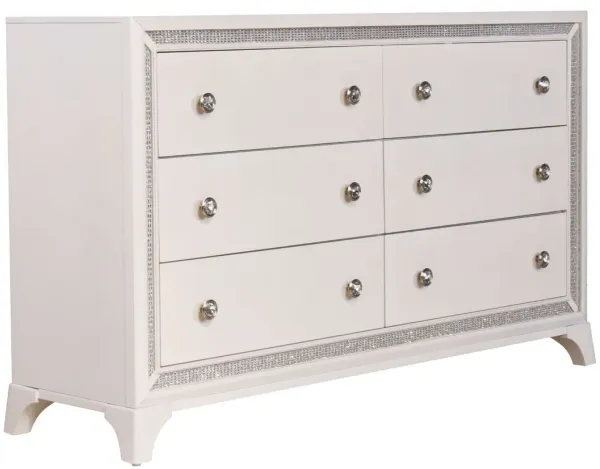 Steve Silver Co. Cassie Illuminating Glam Shimmering Pearl Dresser