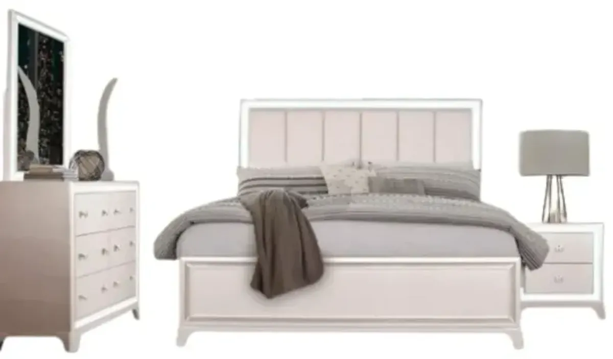 Steve Silver Co. Cassie 4-Piece Pearl Queen Panel Bedroom Set