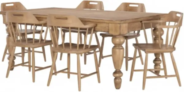 Legacy Classic Vintage Market 7-Piece Barnwood Oak Dining Set