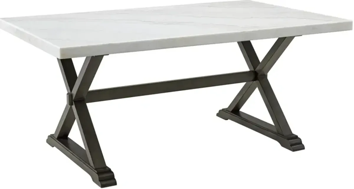 Elements International Lexi 7-Piece Natural White/Taupe Dining Table Set