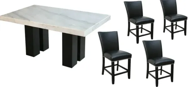 Steve Silver Co.Â® Camila 5-Piece White Marble Top Counter Table Set