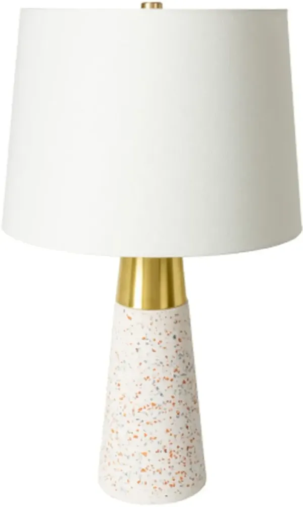 Surya Catania White/Brass Brushed Mosaic Lamp