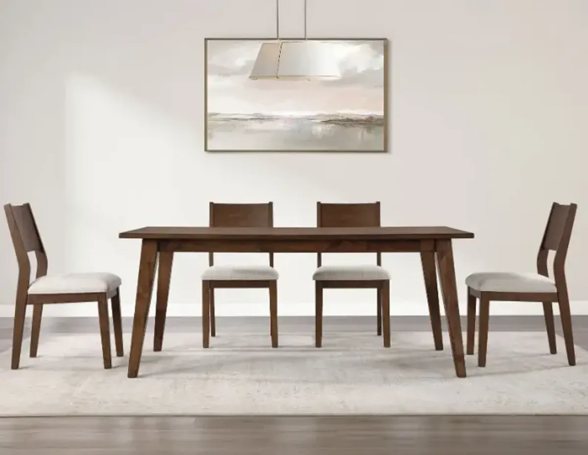 Steve Silver Co. Canton 5-Piece Brown/Cherry Dining Table Set