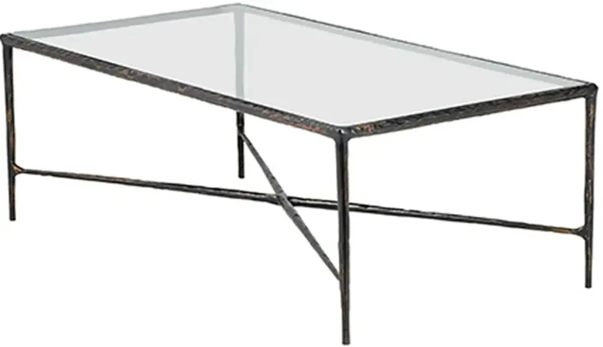 LR Home Glass Top Coffee Table with Bronze Base
