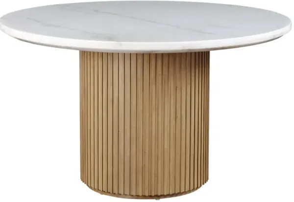 Steve Silver Co. Colvin 7-Piece Toffee/White Round Dining Table Set