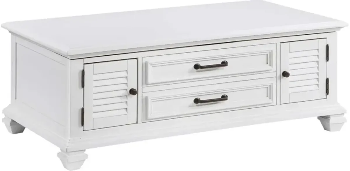 Steve Silver Co. Charlestown White Lift-Top Cocktail Table