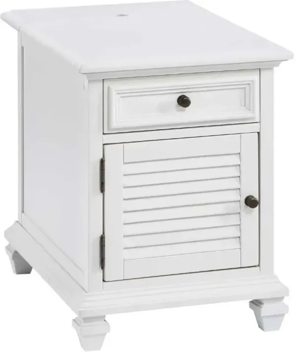 Steve Silver Co. Charlestown White Storage End Table
