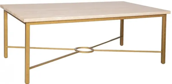 Ella Home Ella Carrera Marble Top Coffee Table with Metal Base