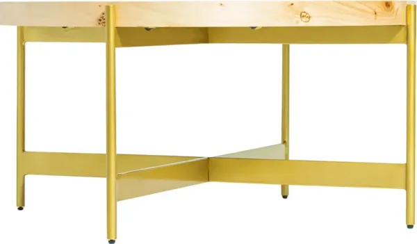 LR Home Brown Coffee Table with Gold Base