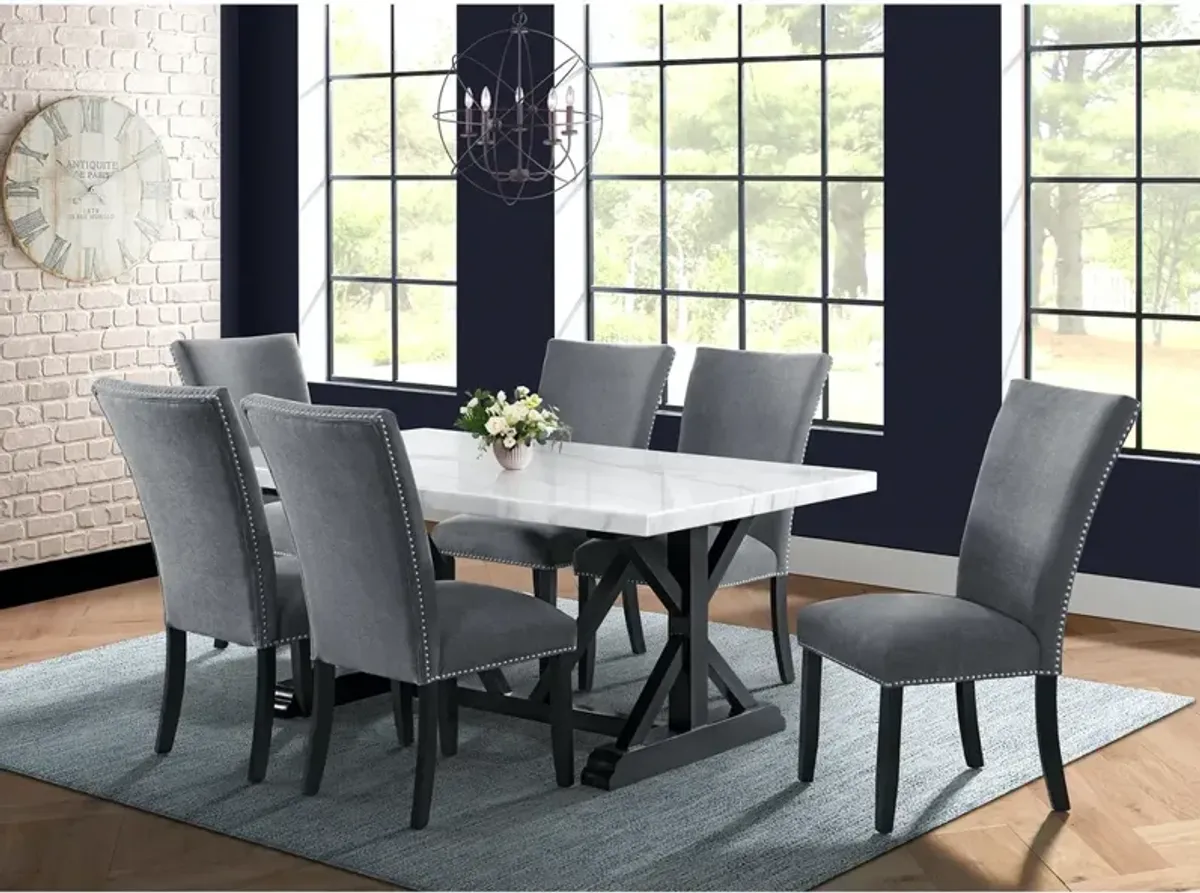 Elements International Tuscany 5 Piece Gray Dining Set
