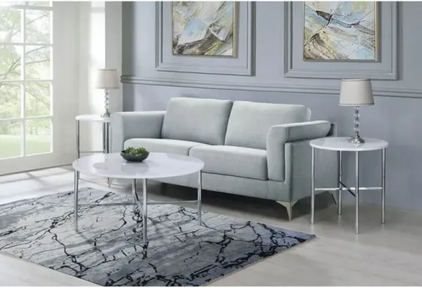 Elements International Cyrus 3-Piece Chrome Occasional Table Set