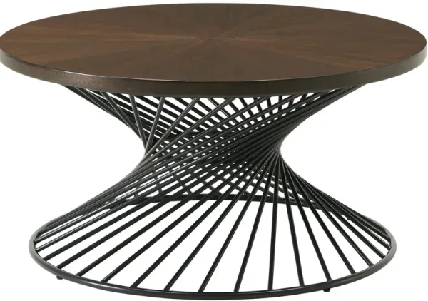 Elements International Terri Brown Coffee Table with Black Base