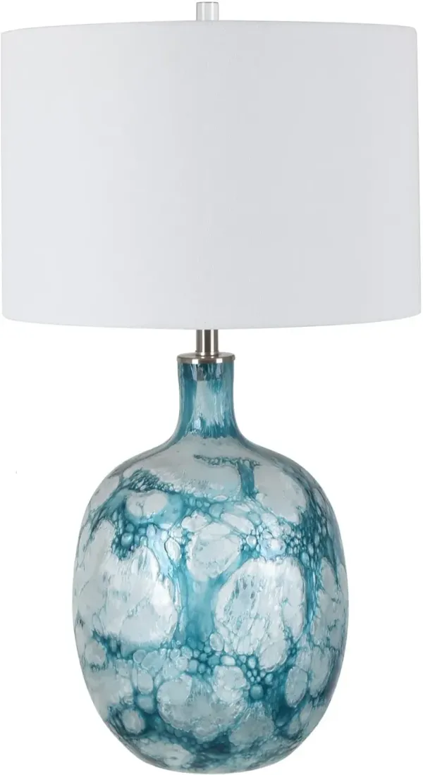 Crestview Collection Talulah Blue Sea Glass Table Lamp