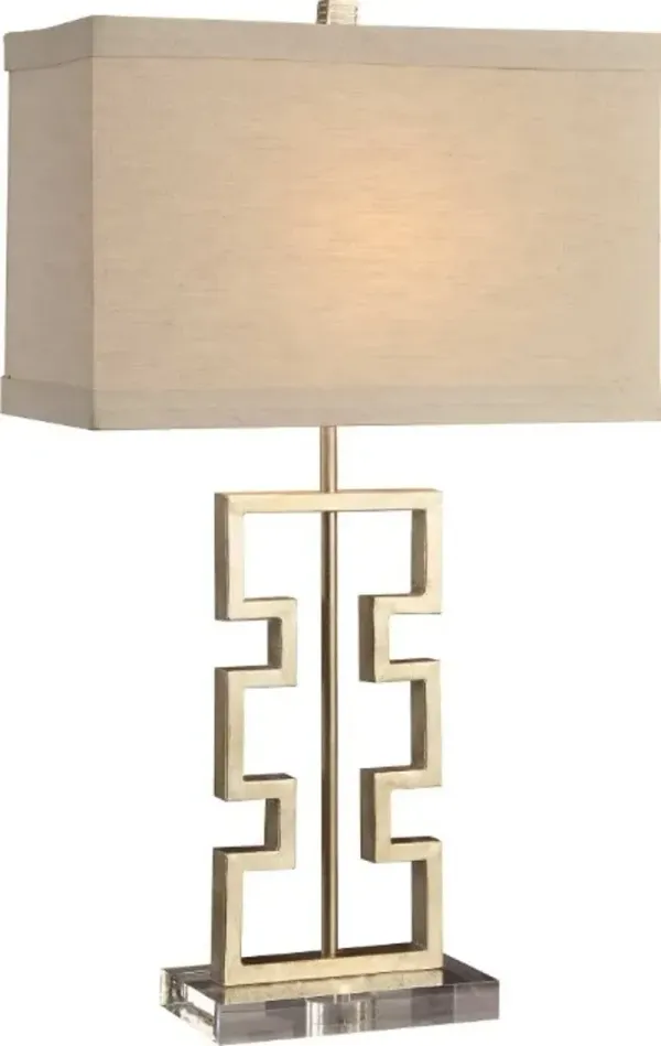 Crestview Collection Azteca Beige/Gold/Stainless Steel Table Lamp