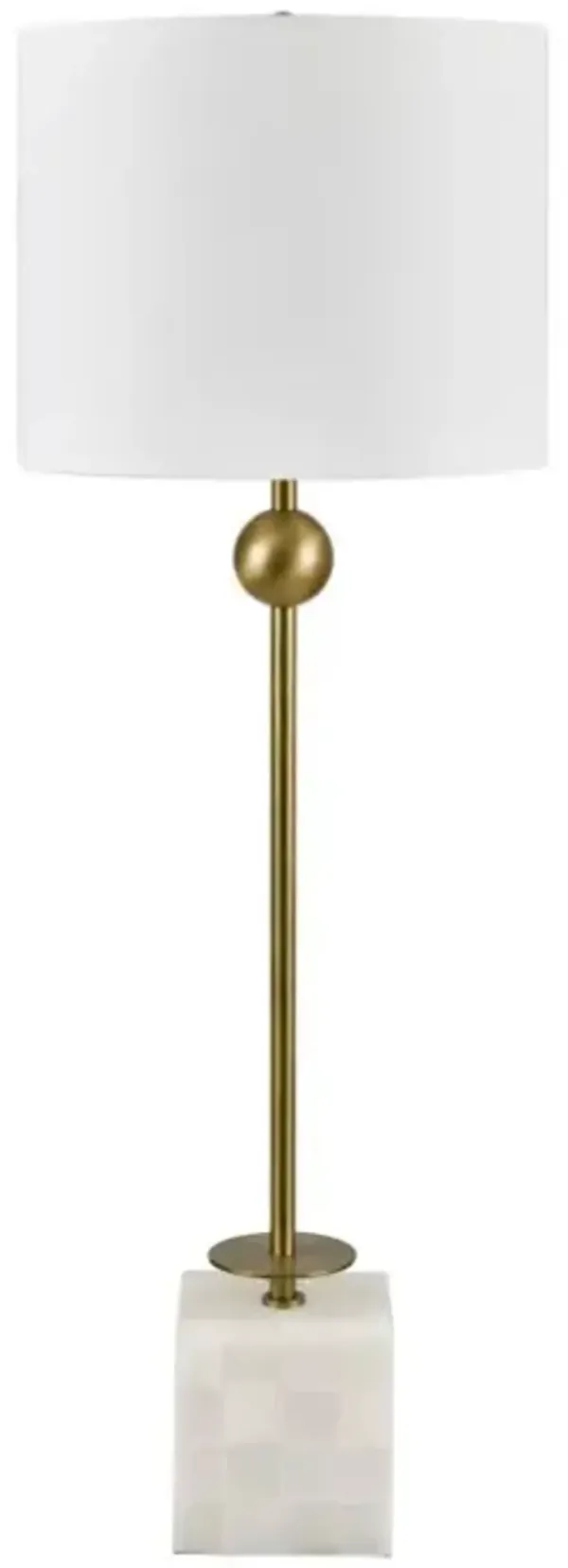 Crestview Collection Callie White Buffet Lamp with Gold Accent