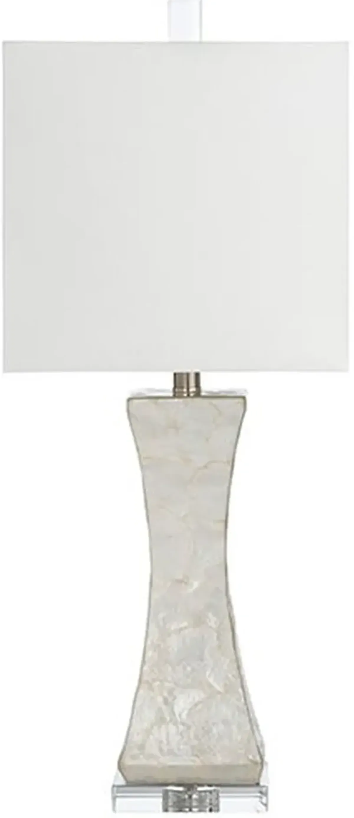 Crestview Collection Hopkins White Pearl Slim Wasit Table Lamp