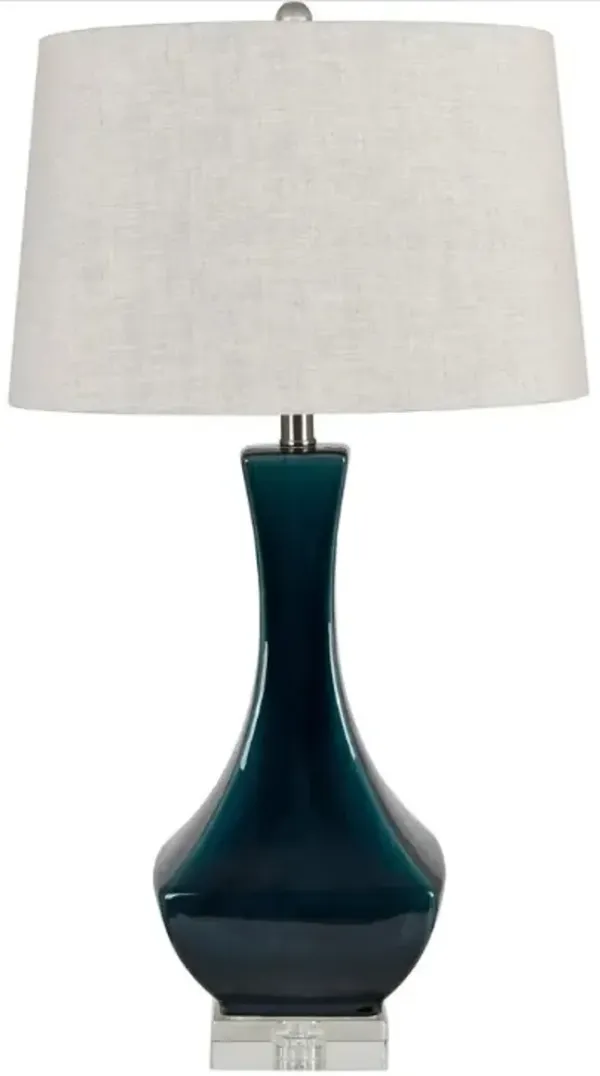 Crestview Collection Chamberlain Teal Glazed Table Lamp