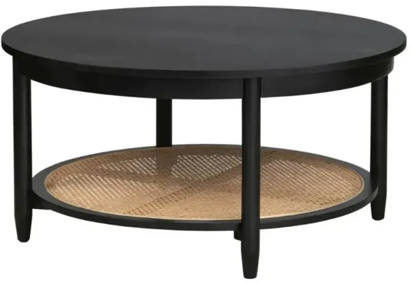 Crestview Collection Port Royal Natural Cocktail Table with Black Base