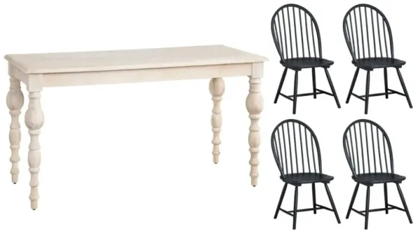  Crestview Collection Harvest 5-Piece Black/White Dining Set