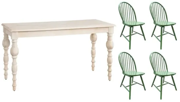  Crestview Collection Harvest 5-Piece Green/White Dining Set