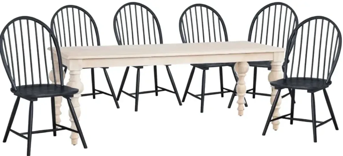  Crestview Collection Harvest 7-Piece Black/White Dining Set