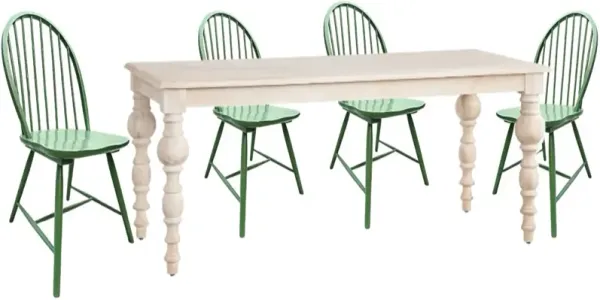  Crestview Collection Harvest 5-Piece Green/White Dining Set