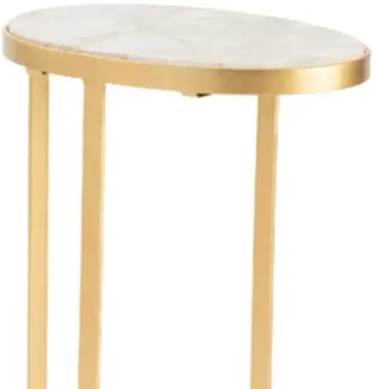 Crestview Collection Victoria White Oval Martini Table with Gold Base
