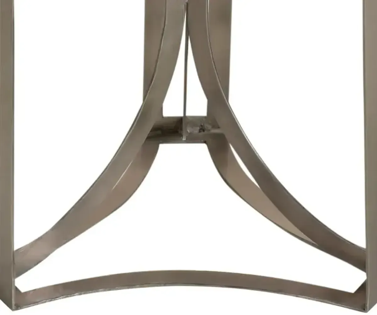 Crestview Collection Bengal Manor Shekler Gray Marble Top Accent Table with Antique Nickel Base