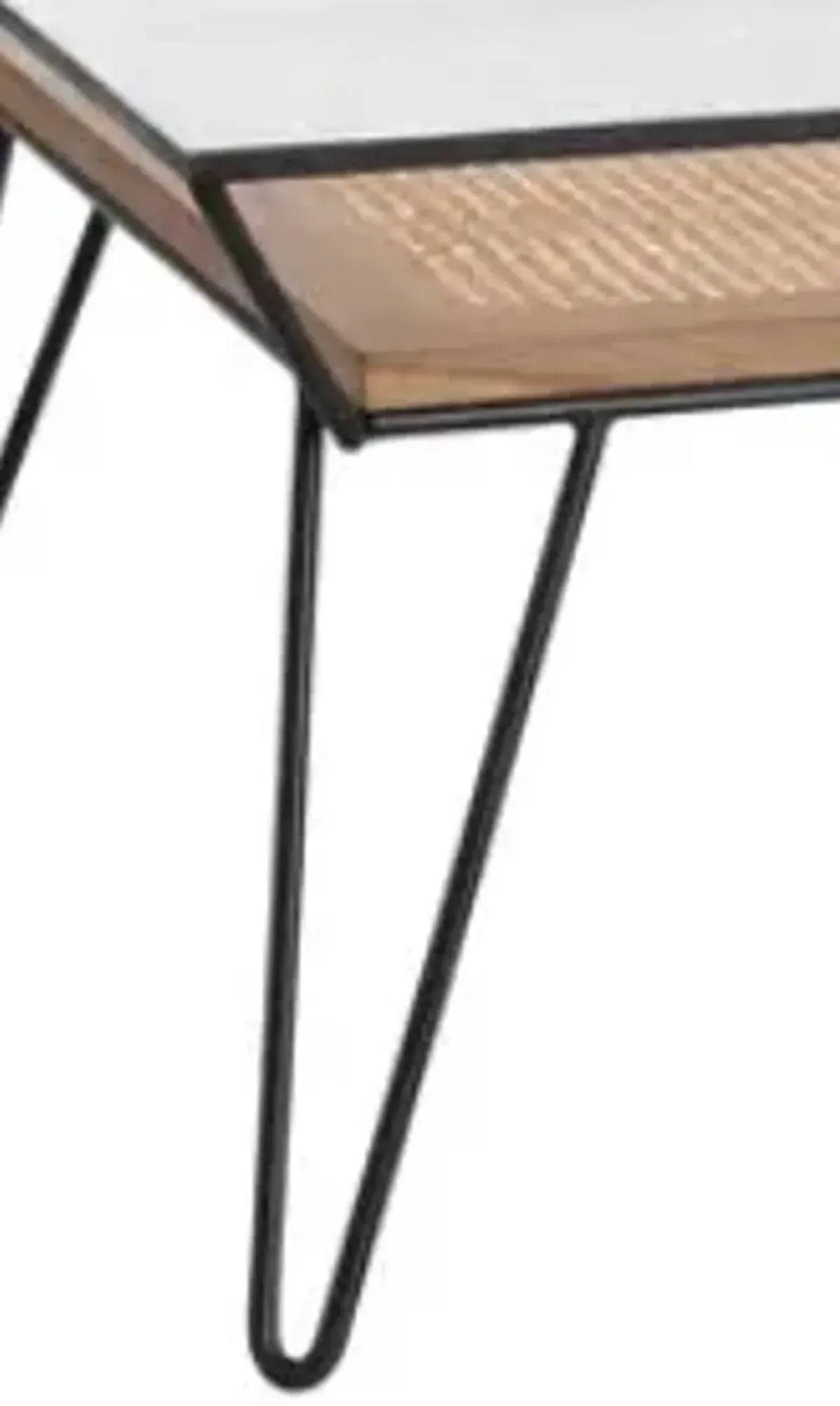 Crestview Collection Burnside Glass Top Cocktail Table with Black Frame