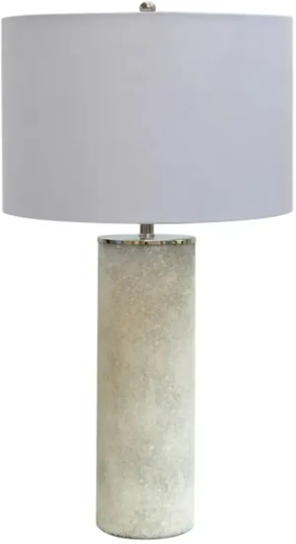 Crestview Collection Frost Nickel/Off-White/White Table Lamp