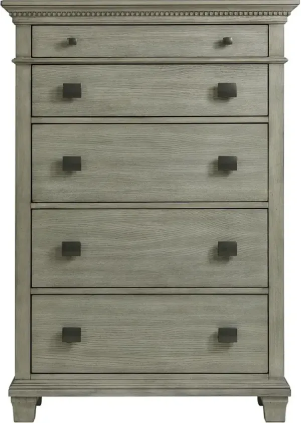Elements International Crawford Bedroom Gray Chest