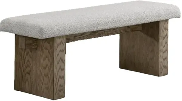 Elements International Conner Light Grey/Oak Dining Bench