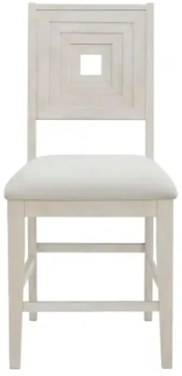 Elements International Avalanche Antique White Counter Side Chair