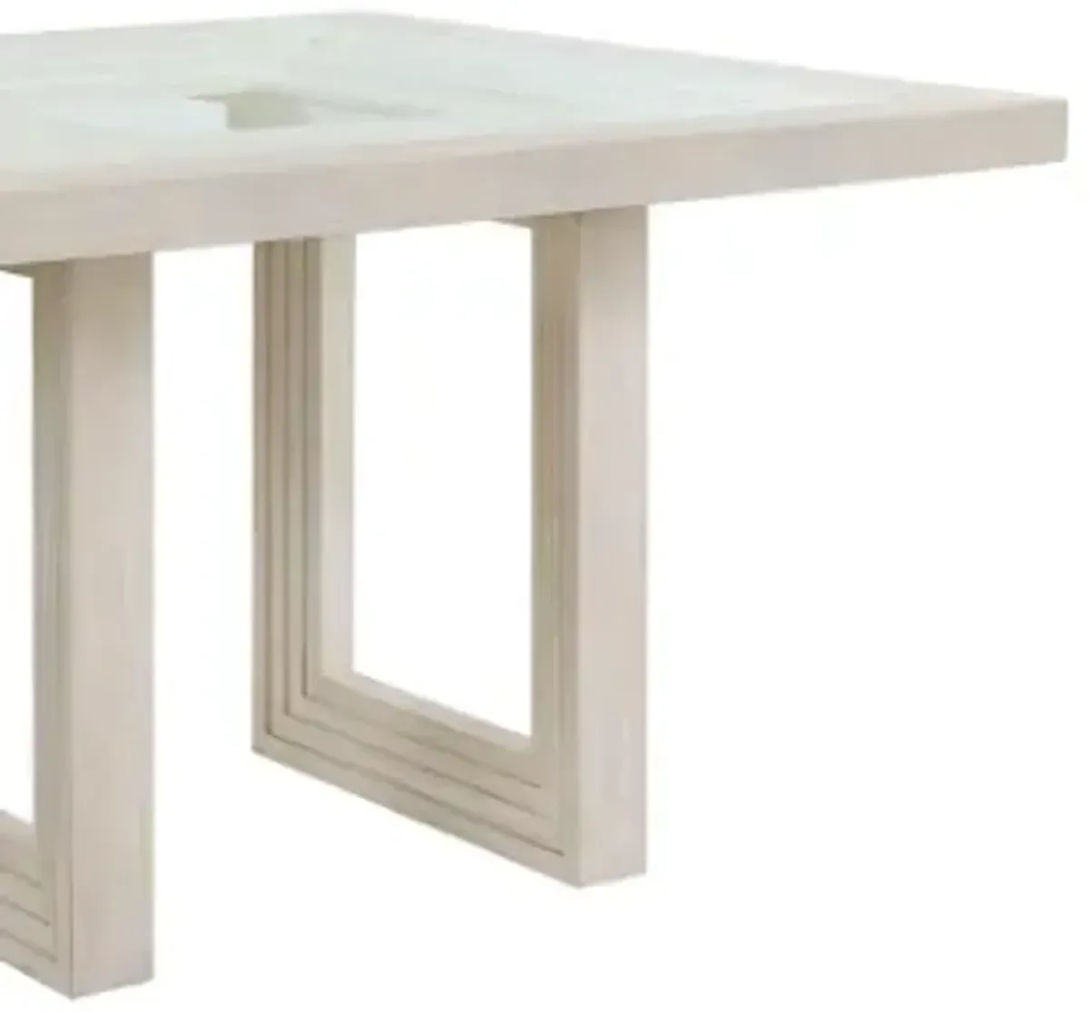 Elements International Avalanche Antique White Counter Table