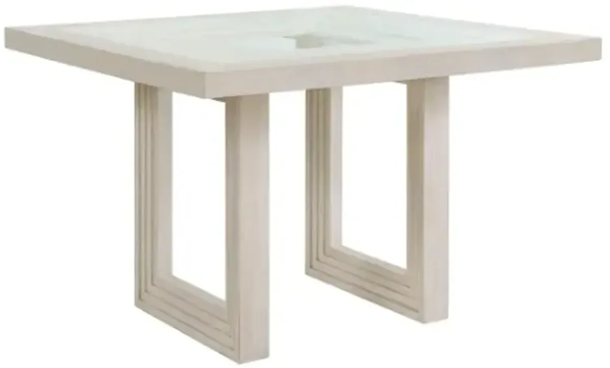 Elements International Avalanche Antique White Counter Table