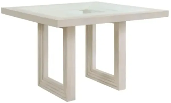 Elements International Avalanche Antique White Counter Table