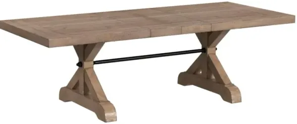 Elements International Yellowstone 7-Piece Gray/Medium Brown Dining Set