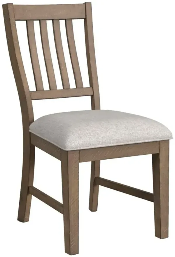 Elements International Yellowstone Gray/Medium Brown Dining Side Chair