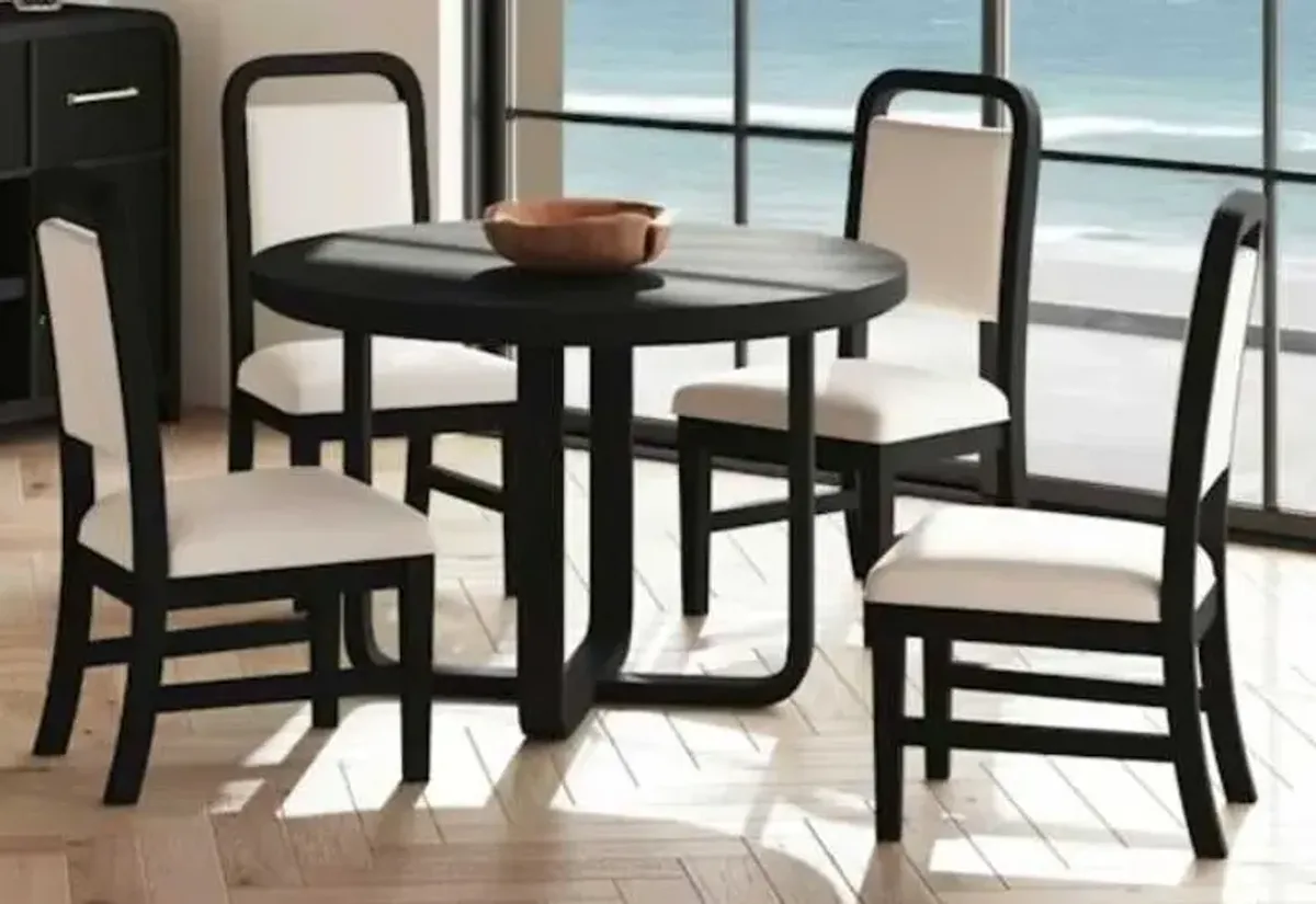 Elements International Ridgemont 5-Piece Black/White Dining Table Set