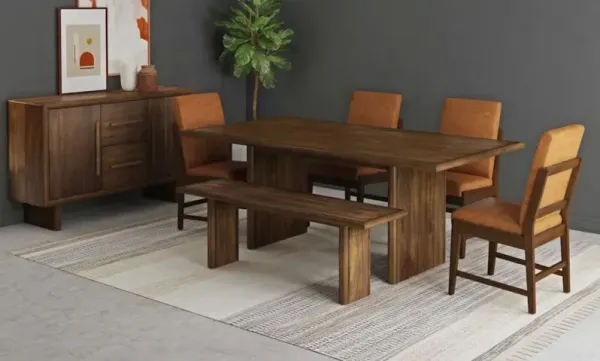 Elements International Brisbane Bozeman Brown Dining Side Chair