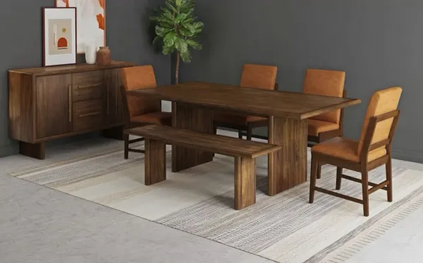 Elements International Brisbane 5-Piece Brown Dining Set