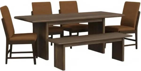 Elements International Brisbane 6-Piece Brown Dining Set