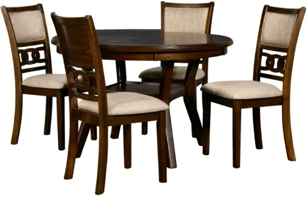 New ClassicÂ® Home Furnishings Gia 5-Piece Cherry/Light Brown Dining Table Set