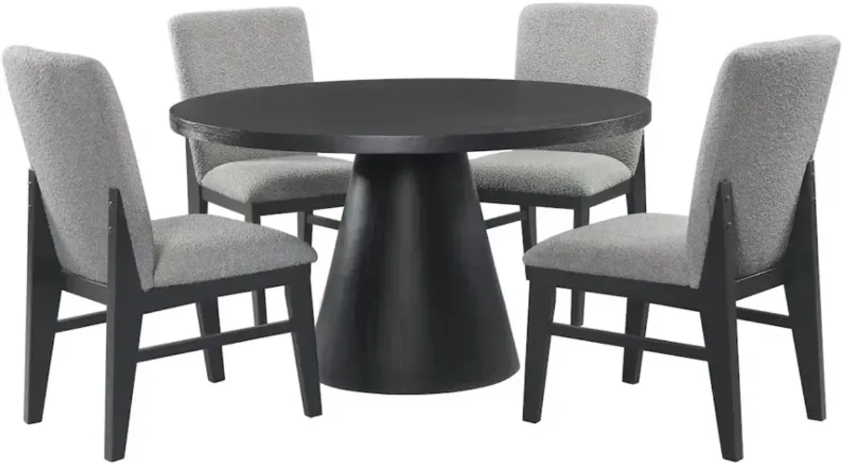 Elements International Portland 5-Piece Black/Grey Standard Height Dining Set