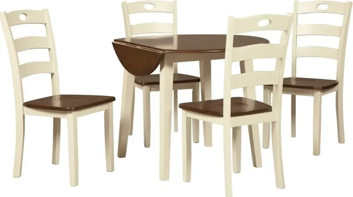 Signature Design by AshleyÂ® Woodanville 5-Piece Cream/Brown Dining Set