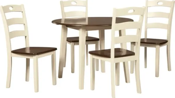 Signature Design by AshleyÂ® Woodanville 5-Piece Cream/Brown Dining Set