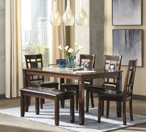 Signature Design by AshleyÂ® Bennox 6-Piece Brown Dining Table Set