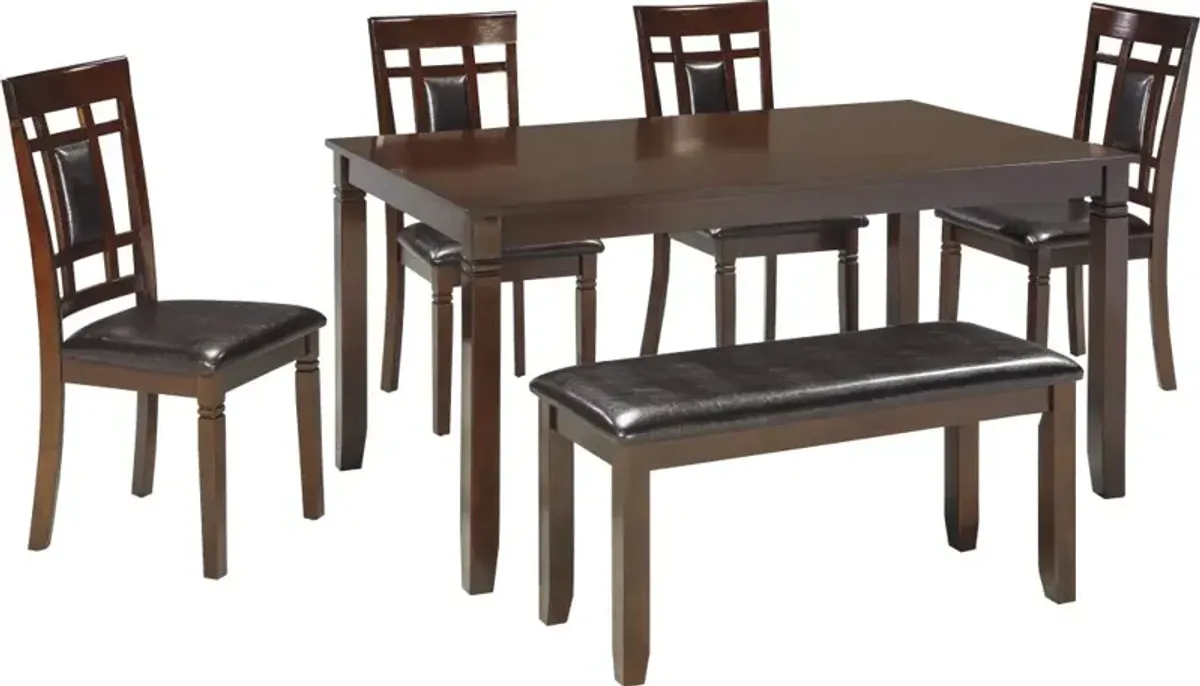 Signature Design by AshleyÂ® Bennox 6-Piece Brown Dining Table Set
