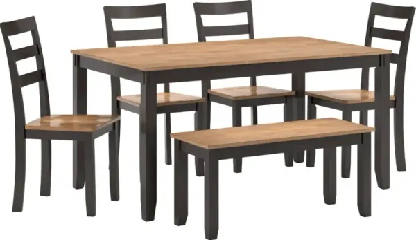 Signature Design by AshleyÂ® Gesthaven 6-Piece Brown/Natural Dining Table Set